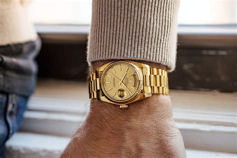 rolex daydate tristar gold